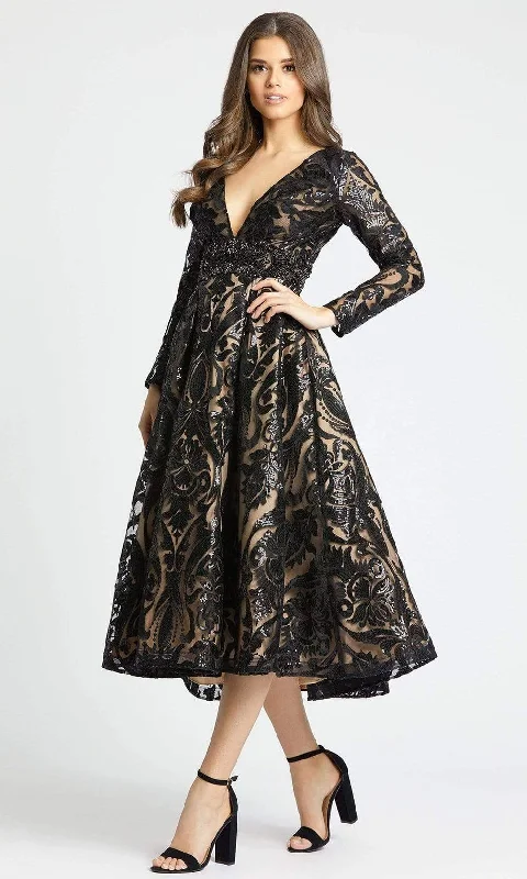 Everyday Outfits Comfortable Fashion Wearables Mac Duggal - 67529 Long Sleeve Embellished Empire Dress