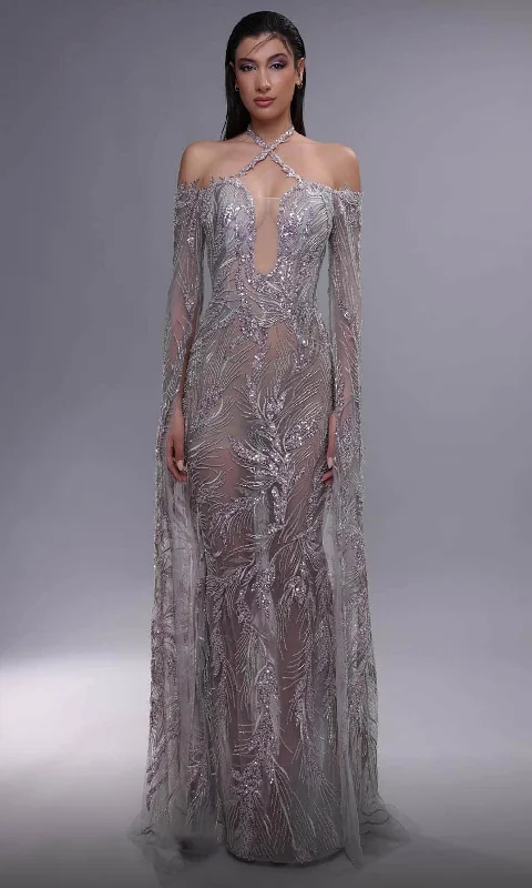 Soft Touch Cozy Everyday Layers MNM Couture K4090 - Beaded Illusion Evening Dress
