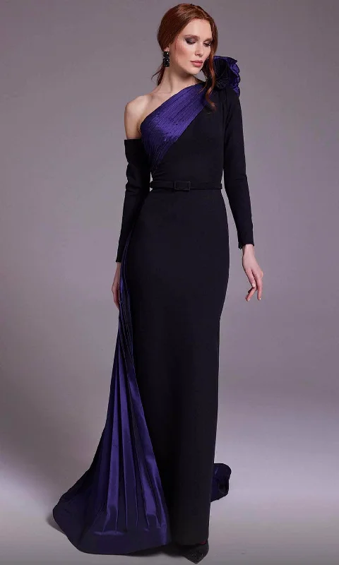All-Day Wear Cozy Layering Pieces MNM Couture N0529 - Contrast Sash Evening Dress
