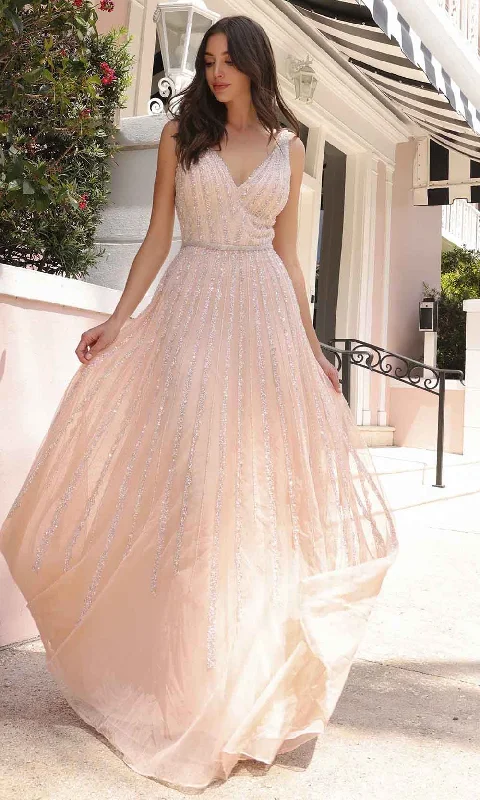 Trendy Dresses Trendy Streetwear Outfits Primavera Couture 12116 - V-Neck Linear Beaded Prom Gown Trendy Dresses Trendy Streetwear Outfits Primavera Couture 12116 - V-Neck Linear Beaded Prom Gown