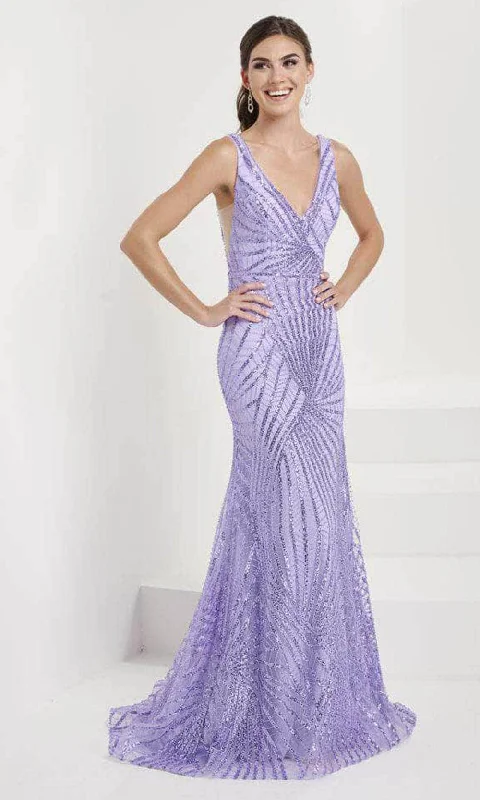 Sporty Comfort Cozy Chic Styles Tiffany Designs 16073 - Deep V-Neck Trumpet Evening Gown Sporty Comfort Cozy Chic Styles Tiffany Designs 16073 - Deep V-Neck Trumpet Evening Gown